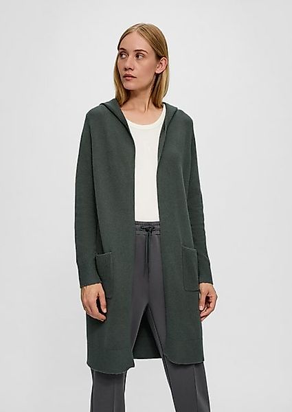 s.Oliver Strickjacke Long-Cardigan mit Kapuze Rippblende günstig online kaufen