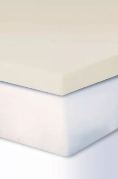 LIVINGHOME Topper-Spannbettlaken Mako Cotton Feinjersey Premium wollweiß Gr günstig online kaufen