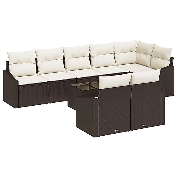 vidaXL Garten-Sofa-Set 9-Tlg Braun Poly Rattan 3346778 günstig online kaufen