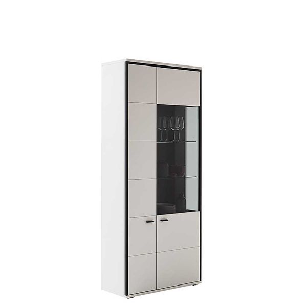 Esszimmer Vitrine weiss in modernem Design 199 cm hoch günstig online kaufen