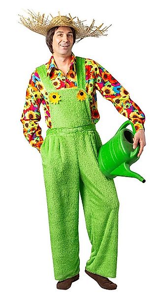 Karneval-Klamotten Kostüm Gärtner Herren Gras-Latzhose grün mit Sonnenblume günstig online kaufen