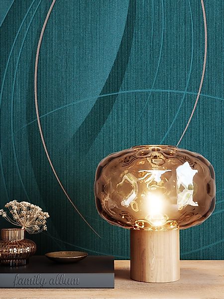 Newroom Vliestapete, Blau Tapete Glamour Glänzend günstig online kaufen