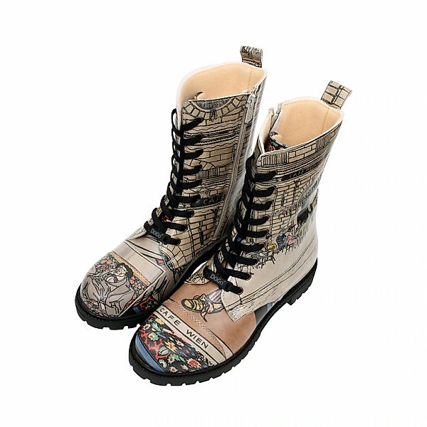 DOGO Schnürboots "Zipsy High-Top Boots Cafe Wien Damen Stiefeletten" Handge günstig online kaufen