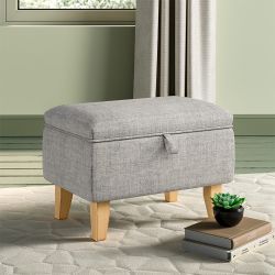 LIVINGANDHOME Fußhocker 2-in-1-Design-Aufbewahrungshocker mit Holzbeine (1 günstig online kaufen