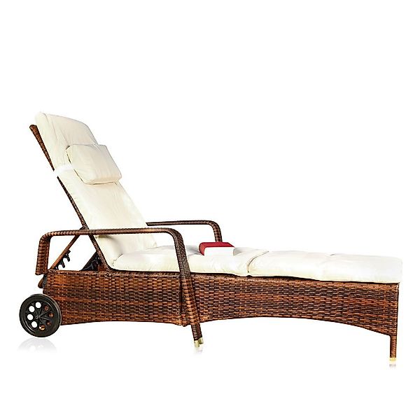 Feel2Home Gartenliege Sonnenliege Polyrattan Gartenlounge Liegestuhl günstig online kaufen