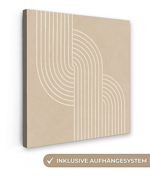 OneMillionCanvasses® Leinwandbild Parallele Linien - Leichte Textur - Beige günstig online kaufen