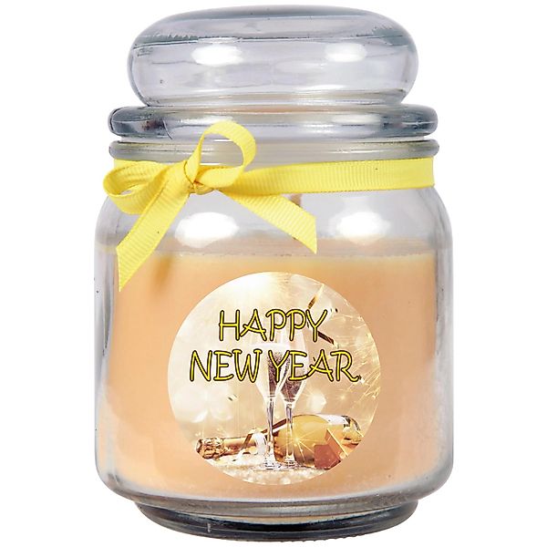 HS Candle Duftkerze & Glas Neujahr Creme Bonbon 70h günstig online kaufen