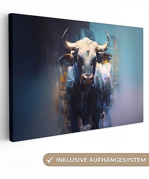 OneMillionCanvasses® Leinwandbild Taurus - Schwarz - Abstrakt - Hörner, Fot günstig online kaufen