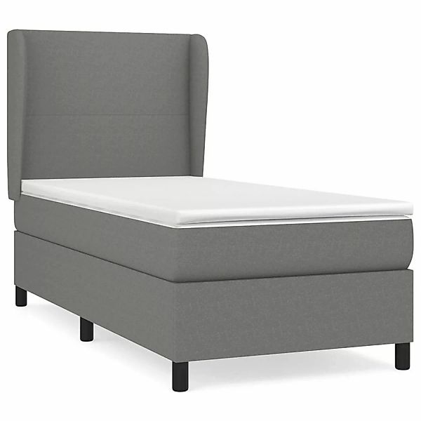 vidaXL Boxspringbett mit Matratze Dunkelgrau 90x200 cm Stoff1395857 günstig online kaufen