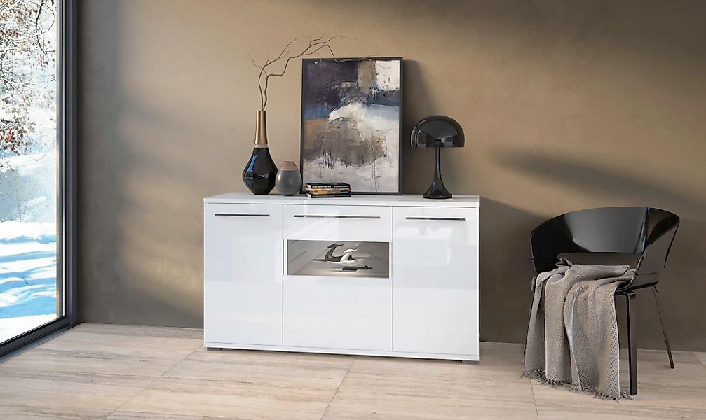 Places of Style Kommode "Piano", (H/B/T): 84,6/180/45,2cm), Hochglanz UV la günstig online kaufen