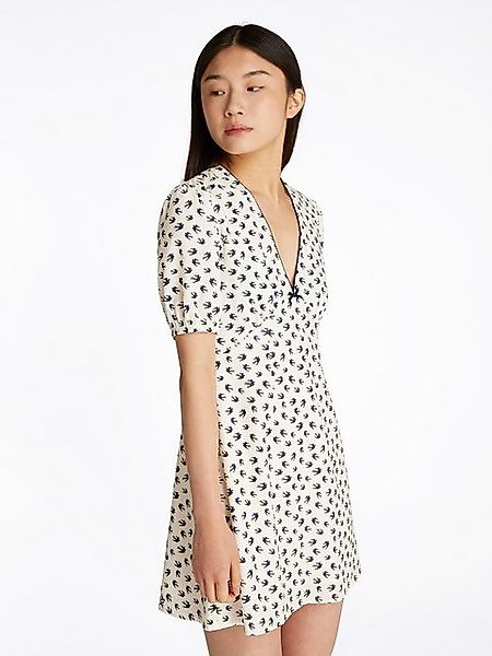 Tommy Jeans Minikleid TJW SS CREPE MINI DRESS mit Schleifendetail, Vogelmus günstig online kaufen