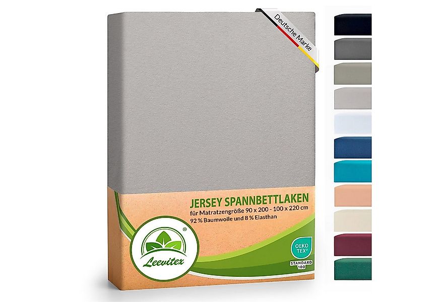 leevitex® Spannbettlaken Luxus Elasthan Jersey Spannbettlaken, Gummizug: Ru günstig online kaufen