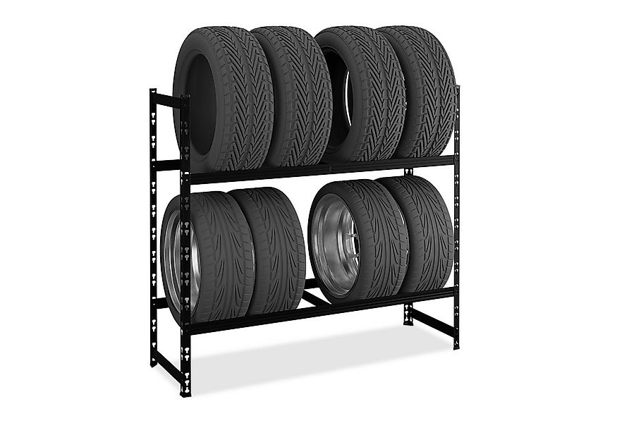relaxdays Schwerlastregal Reifenregal für 8 Reifen, 1-tlg., schwarz günstig online kaufen
