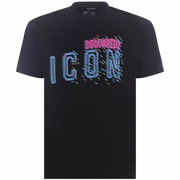 Dsquared  Sweatshirt T-Shirt Pixeled Icon Cool Fit Tee noir günstig online kaufen