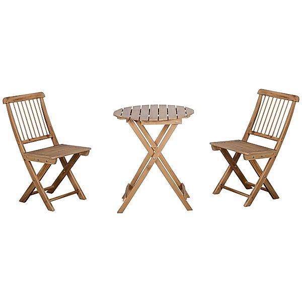 Outsunny Bistroset für 2 Personen klappbar Holz Gartenset Balkonset mit 2 S günstig online kaufen