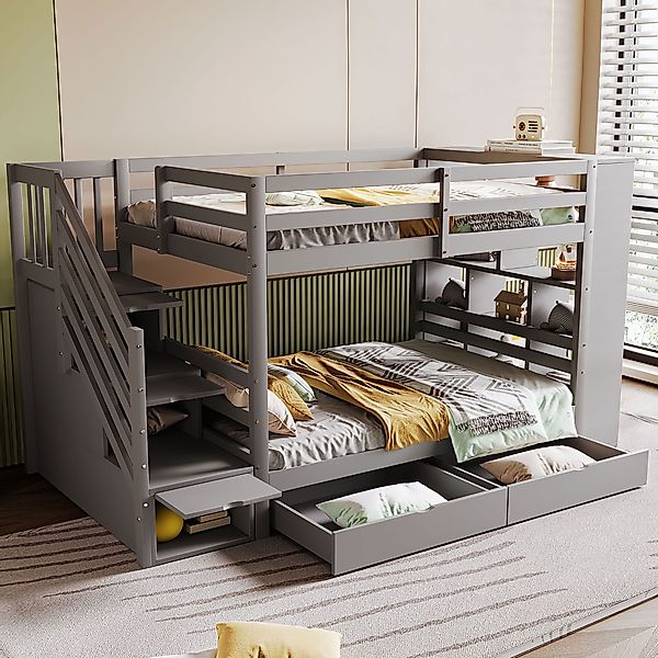 Merax Etagenbett 90x200cm mit Schließfächern und günstig online kaufen