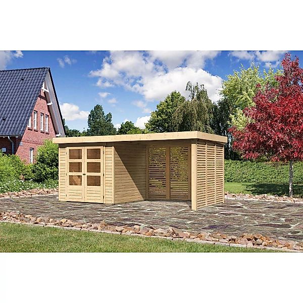 Karibu Holz-Gartenhaus Boras Natur Flachdach Unbehandelt 209 cm x 213 cm günstig online kaufen