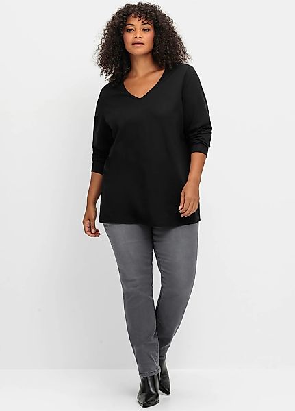 Sheego V-Shirt "Langarmshirt" 1 Stk. tlg. günstig online kaufen