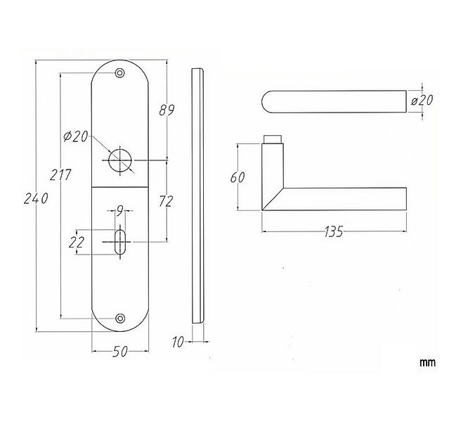 MeinTürgriff Drückergarnitur Liverpool Edelstahl Langschildgarnitur Innentü günstig online kaufen