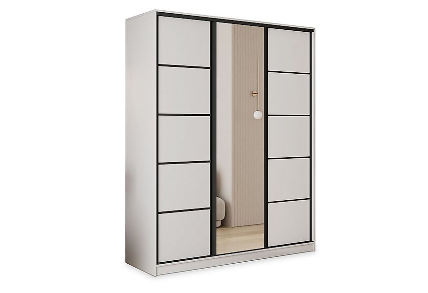 Masseno Schwebetürenschrank PINA Kleiderschrank mit Spiegel und Schubladen günstig online kaufen