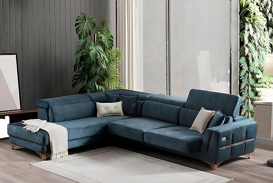 JVmoebel Ecksofa Ecksofa Sofa L-Form Ledersofa Couch Wohnlandschaft Garnitu günstig online kaufen