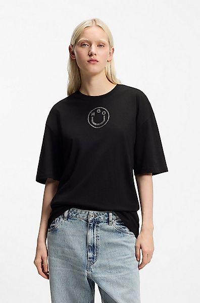 HUGO Blue T-Shirt Oversized Tee mit Strassbesatz günstig online kaufen