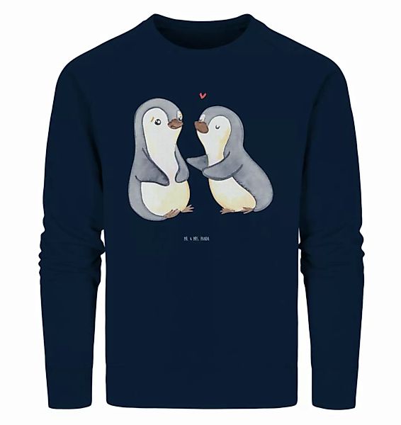 Mr. & Mrs. Panda Longpullover Größe L Pinguine trösten - French Navy - Gesc günstig online kaufen