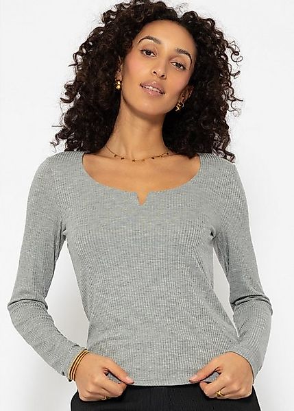 SASSYCLASSY Longshirt Geripptes Langarmshirt Damen mit günstig online kaufen