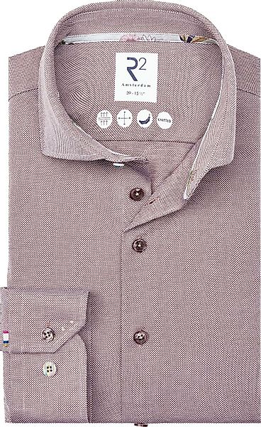 R2 Japanese Knitted Hemd Contrast Braun - Größe 43 günstig online kaufen