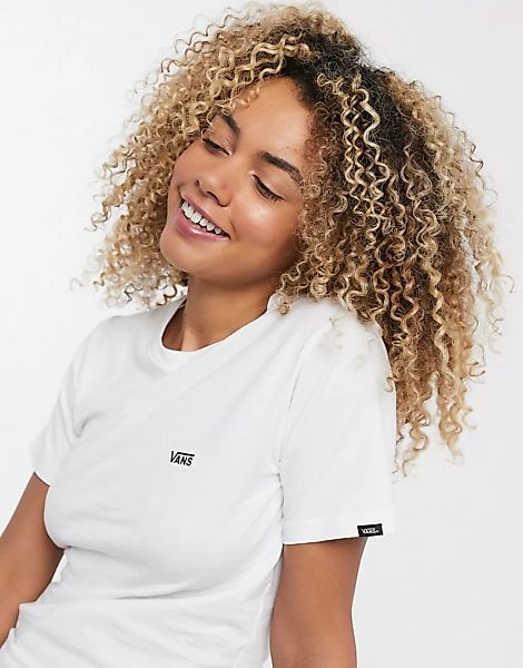 Vans – Weißes T-Shirt mit kleinem Logo günstig online kaufen