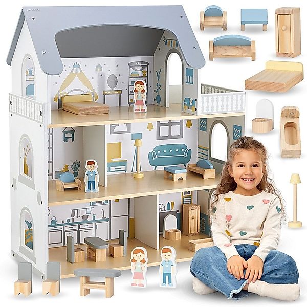 Mamabrum Puppenhaus Großes Puppenhaus aus Holz günstig online kaufen