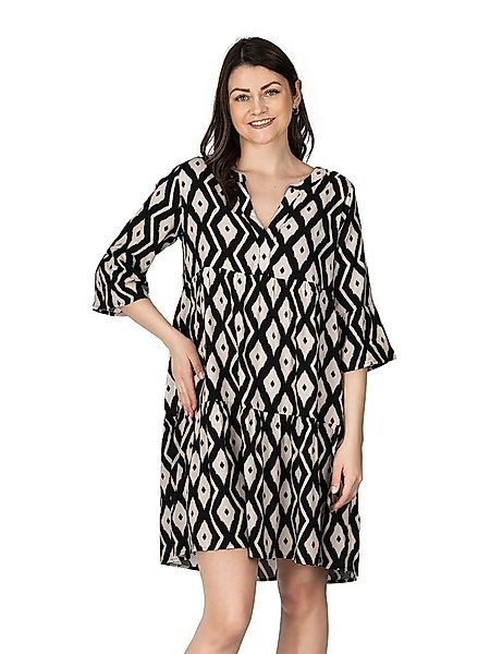 DENIMFY Sommerkleid Damen Kleid DFFrida A-Linie 3/4 Arm Freizeitkleid mit V günstig online kaufen