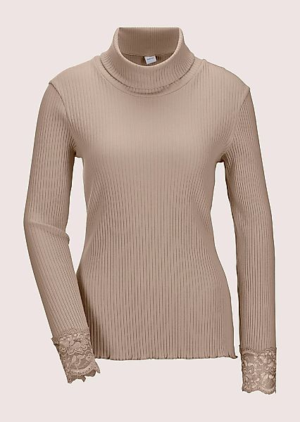 MADELEINE Langarmshirt "Rollkragenshirt Elegantes Basicshirt mit Spitze, Ro günstig online kaufen