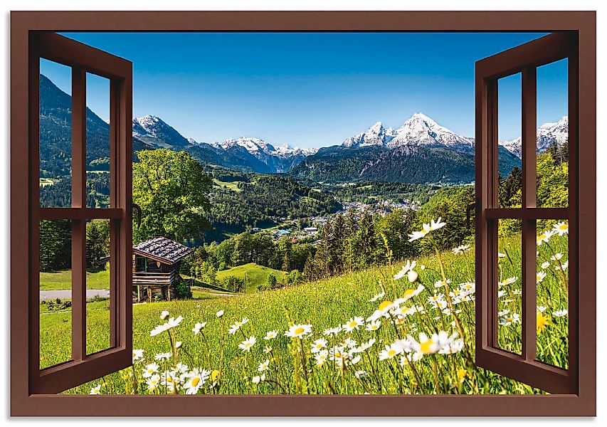 Artland Wandbild "Fensterblick Bayerischen Alpen", Berge, (1 St.), als Alub günstig online kaufen