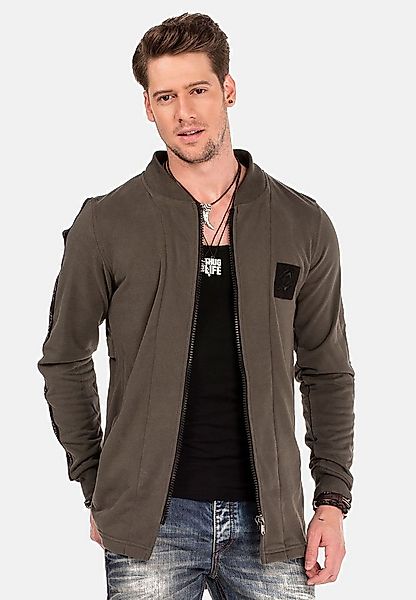 Cipo & Baxx Sweatjacke Sweatjacke (1-tlg) mit Layeroptik, CL-305 günstig online kaufen