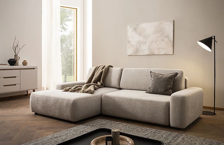 INOSIGN Ecksofa "TORGE (264cm), Schlafsofa in Cord, Samtvelours o Struktur günstig online kaufen
