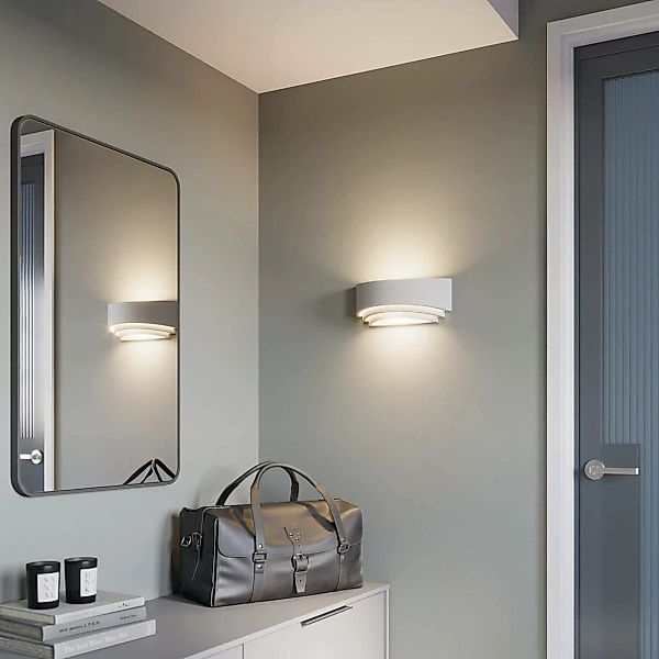 Lindby Wandlampe Lucien, weiß, Gips, bemalbar, up/down, E14 günstig online kaufen