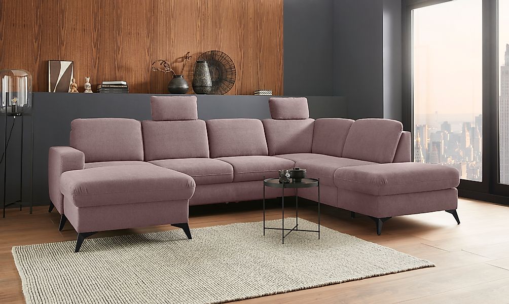 Home affaire Wohnlandschaft »Lolland U-Form« Wahlweise mit Bettfunktion und günstig online kaufen