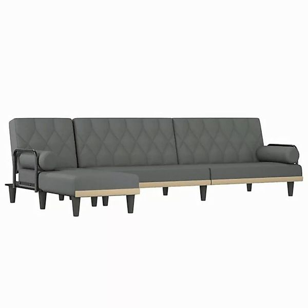 vidaXL Schlafsofa, Sofa in L-Form Dunkelgrau 260x140x70 cm Stoff günstig online kaufen