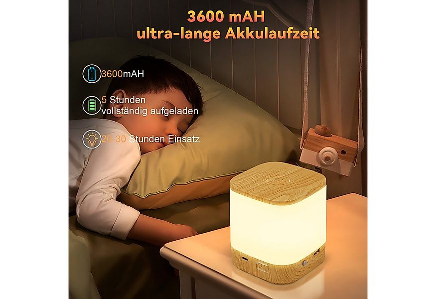 Nettlife LED Nachttischlampe 2ER Touch Dimmbar Akku 1800/3600mAH USB Auflad günstig online kaufen