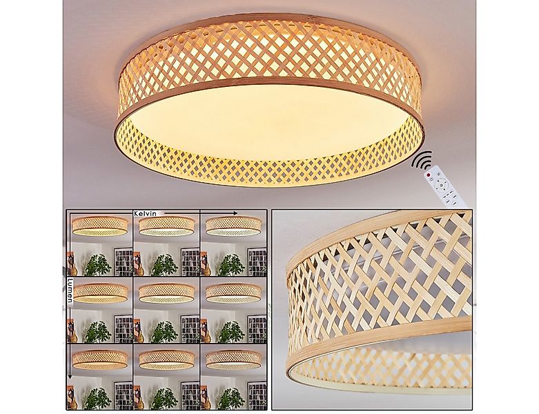 hofstein Deckenleuchte Deckenlampe im Boho-Design aus Metall/Bambus/Kunstst günstig online kaufen