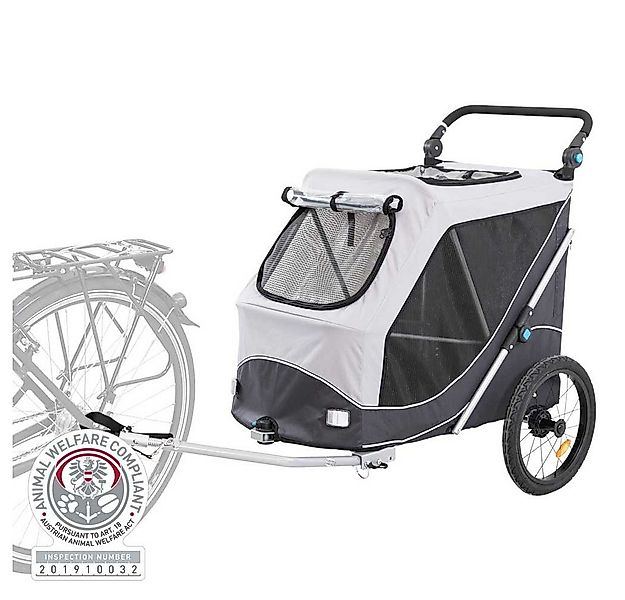 TRIXIE Tierfahrradkorb Trixie Fahrrad-Anhänger für Hunde - grau/schwarz Grö günstig online kaufen