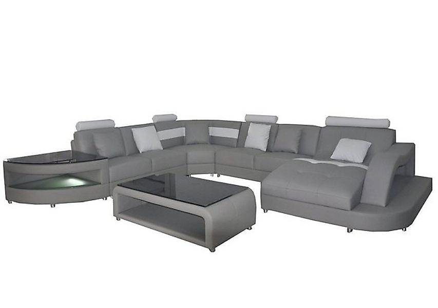 JVmoebel Ecksofa Leder Sofas Wohnlandschaft Eck Garnitur Sofa U-Form + Tisc günstig online kaufen