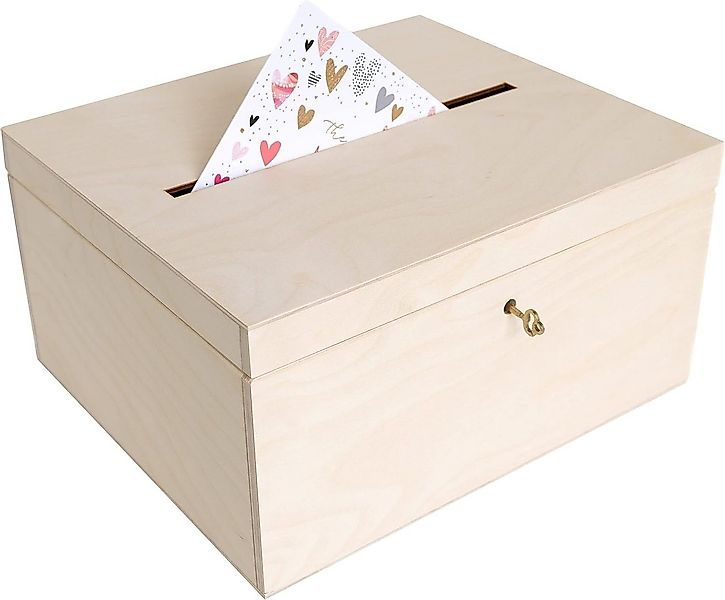 Creative Deco Aufbewahrungsbox Holzkiste Kartenbox Hochzeit 29x25x15 cm Hol günstig online kaufen