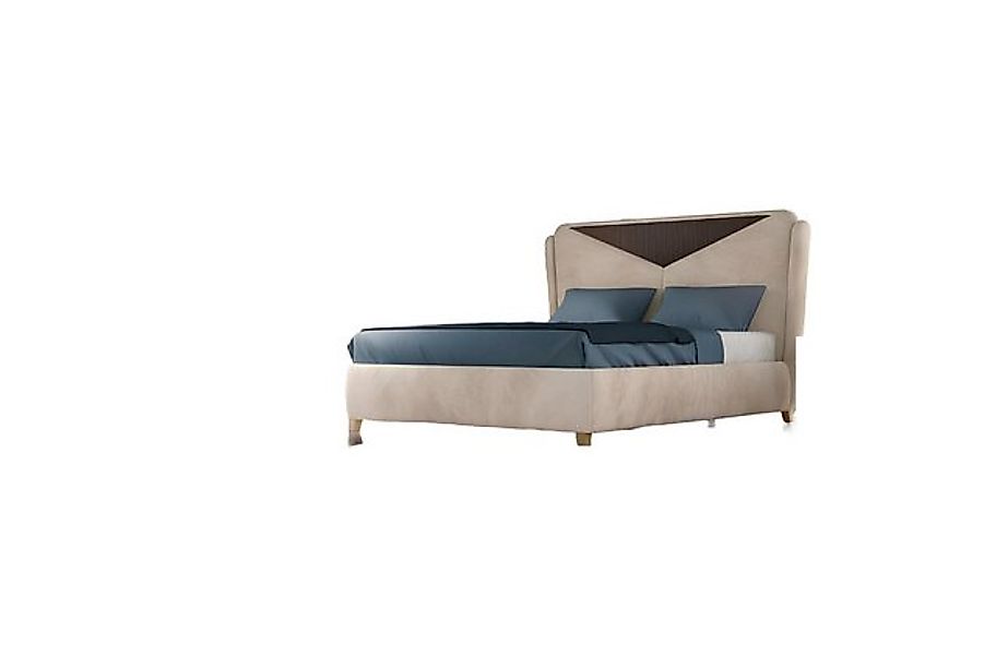 Xlmoebel Bett Holzrahmen in Beige für luxuriöse Doppelbetten - Bettenrahmen günstig online kaufen