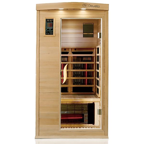 Dewello Infrarotkabine Sauna Pierson Pro 100x100 1 Person Vollspektrum & Ka günstig online kaufen