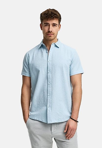 Indicode Kurzarmhemd Herren INMaribo Herrenhemd Kurzarm aus Seersucker-Mate günstig online kaufen