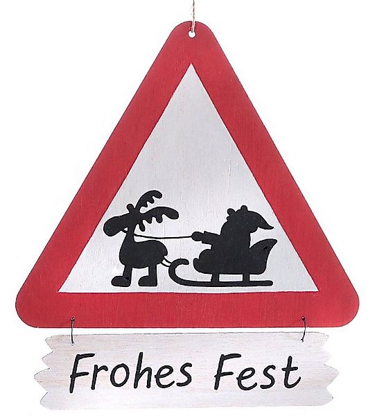 Spetebo Deko-Schriftzug Verkehrsschild "Achtung Weihnachtsmann" - 28 cm - ( günstig online kaufen