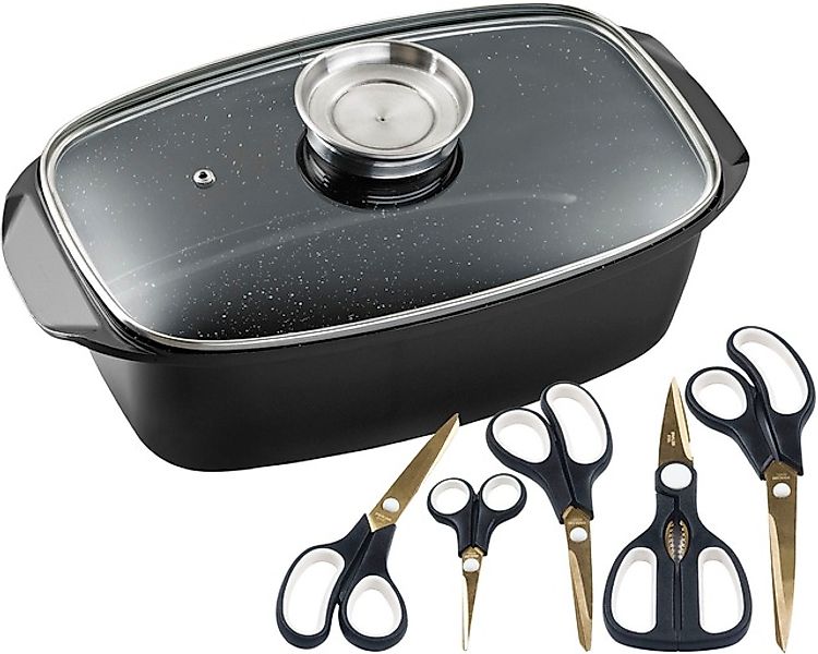 KING Bräter »5 Liter« Aluminiumguss Set, 5 Haushaltsscheren, titanbeschicht günstig online kaufen