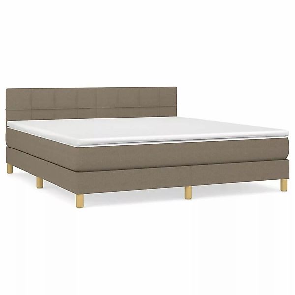 vidaXL Boxspringbett mit Matratze Taupe 160x200 cm Stoff1373185 günstig online kaufen